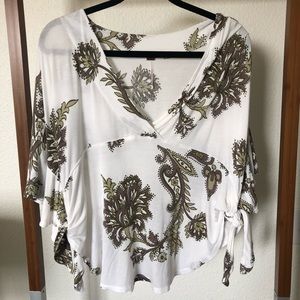 Free People Oversized Floral Tie Top XS